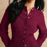 Crown Elegance Women's Cardigan - Chic and Cozy for Fall/Winter