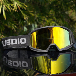 YUEDIO Óculos de Esqui Montados na Cabeça com Espelho UV e Alça Elástica Ajustável - Armação Rosa, Tons Branco/Rosa para Homens & Mulheres, Viseira Sobreóculo para Snowboarding, Esquiar, Óculos à Prova de Vent, Fora de Estrada, Óculos de Neve para Homens, Óculos de Neve para Mulheres, Equipamento para Neve, Equipamento de Neve para Homens, Fora de estrada, Tons Para Homens, Escudo, Óculos de Inverno, Equipamento de Snowboard, Equipamento de Snowboard,