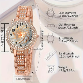 1 Relógio de Pulso Feminino com Mostrador Decorativo. Presente Ideal para Aniversários e Festas, Adequado para Mulheres e Estudantes