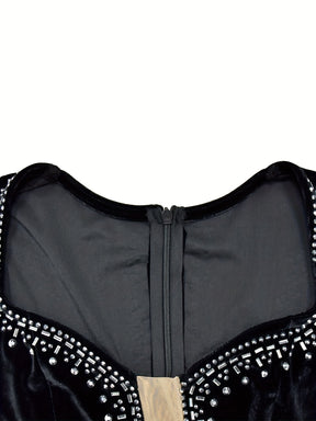 Vestido Sereia Elegante de Mangas Compridas com Detalhes em Cascata - Tamanho Adulto, Coleção Outono/Inverno