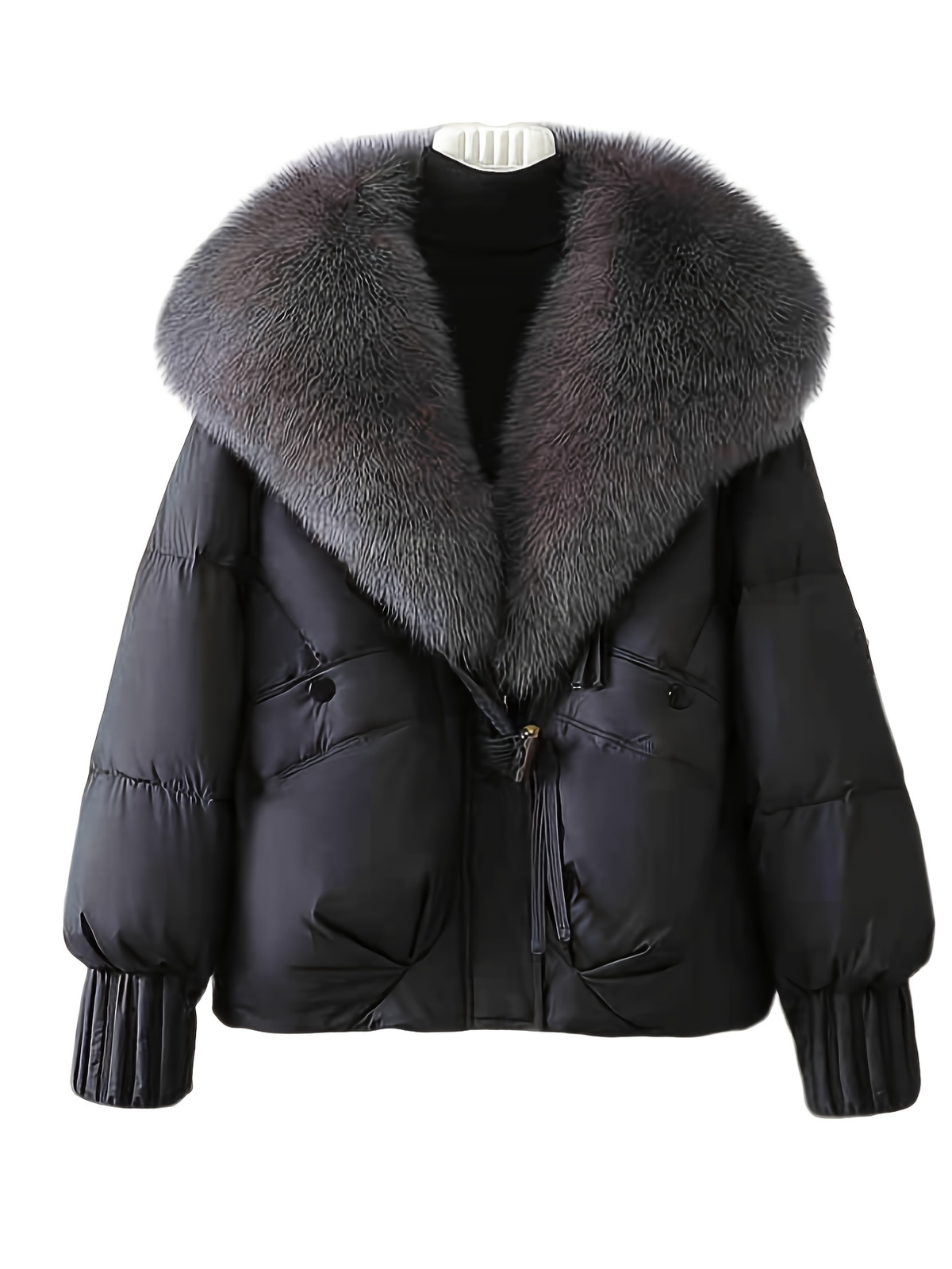 Elegant Oversized Winter Coat with Removable Hood