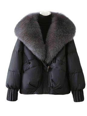 Elegant Oversized Winter Coat with Removable Hood