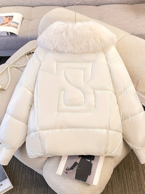 Elegant Oversized Winter Coat with Removable Hood