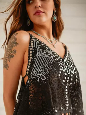 Elegance Unleashed: The Ultimate Sequin Mesh Cami