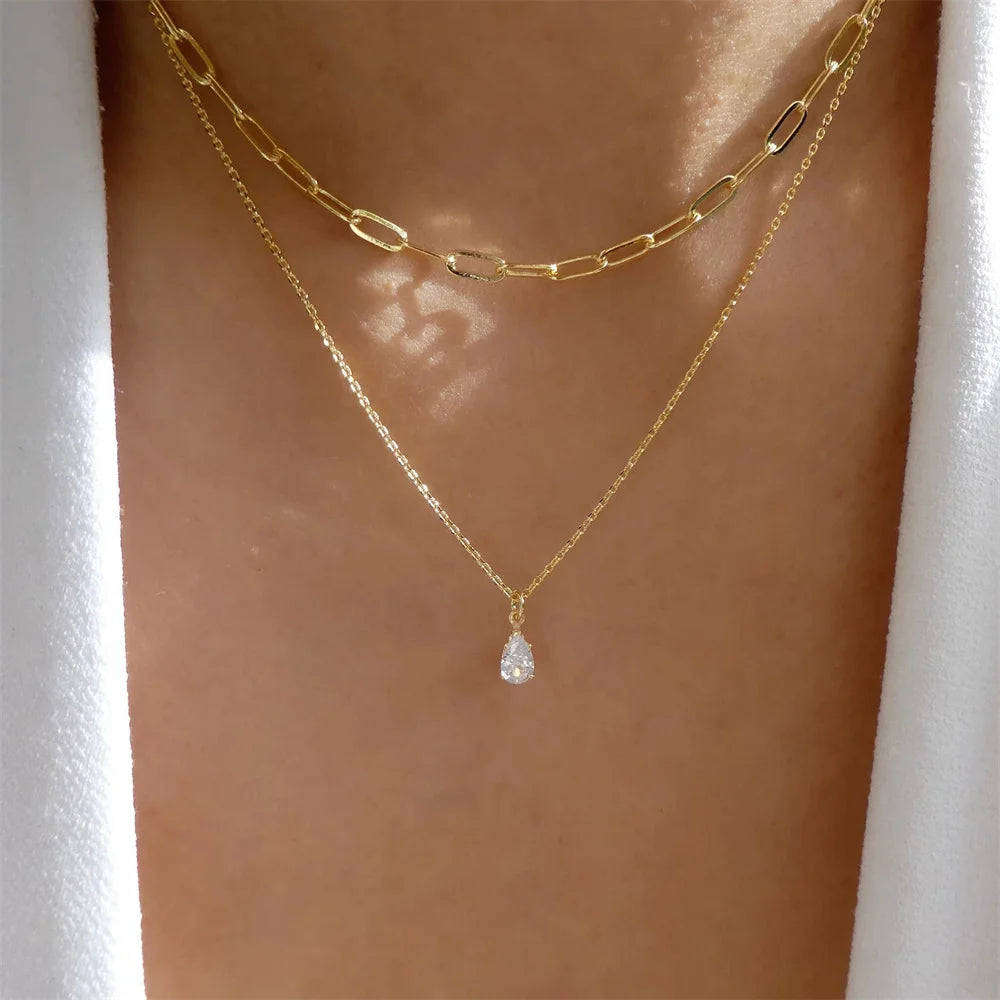 Elegant Boho Multi-Layer Heart Necklace Set