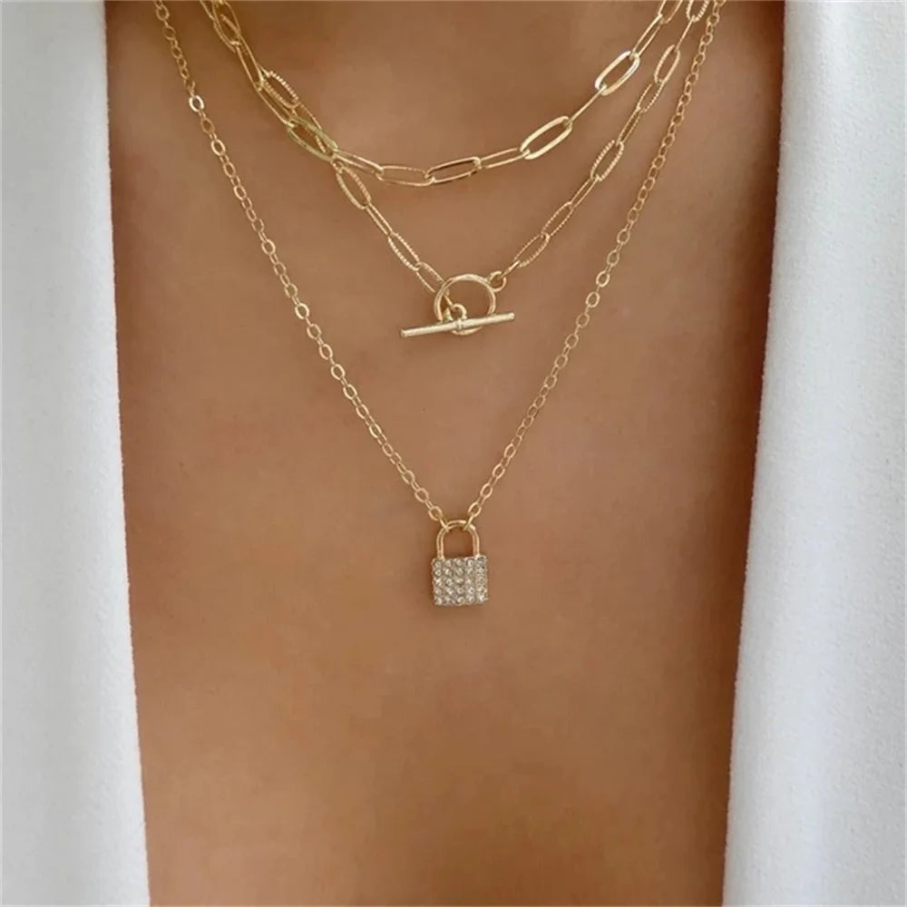 Elegant Boho Multi-Layer Heart Necklace Set