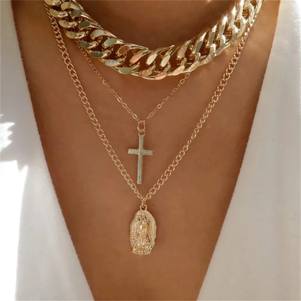 Elegant Boho Multi-Layer Heart Necklace Set