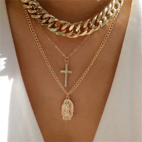 Elegant Boho Multi-Layer Heart Necklace Set