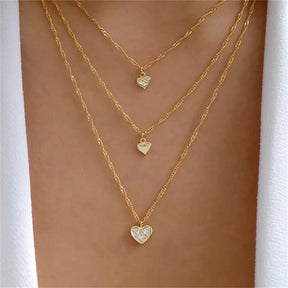 Elegant Boho Multi-Layer Heart Necklace Set
