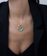 Oceanic Blue Wave Resin Necklace - Elegance Meets Nature