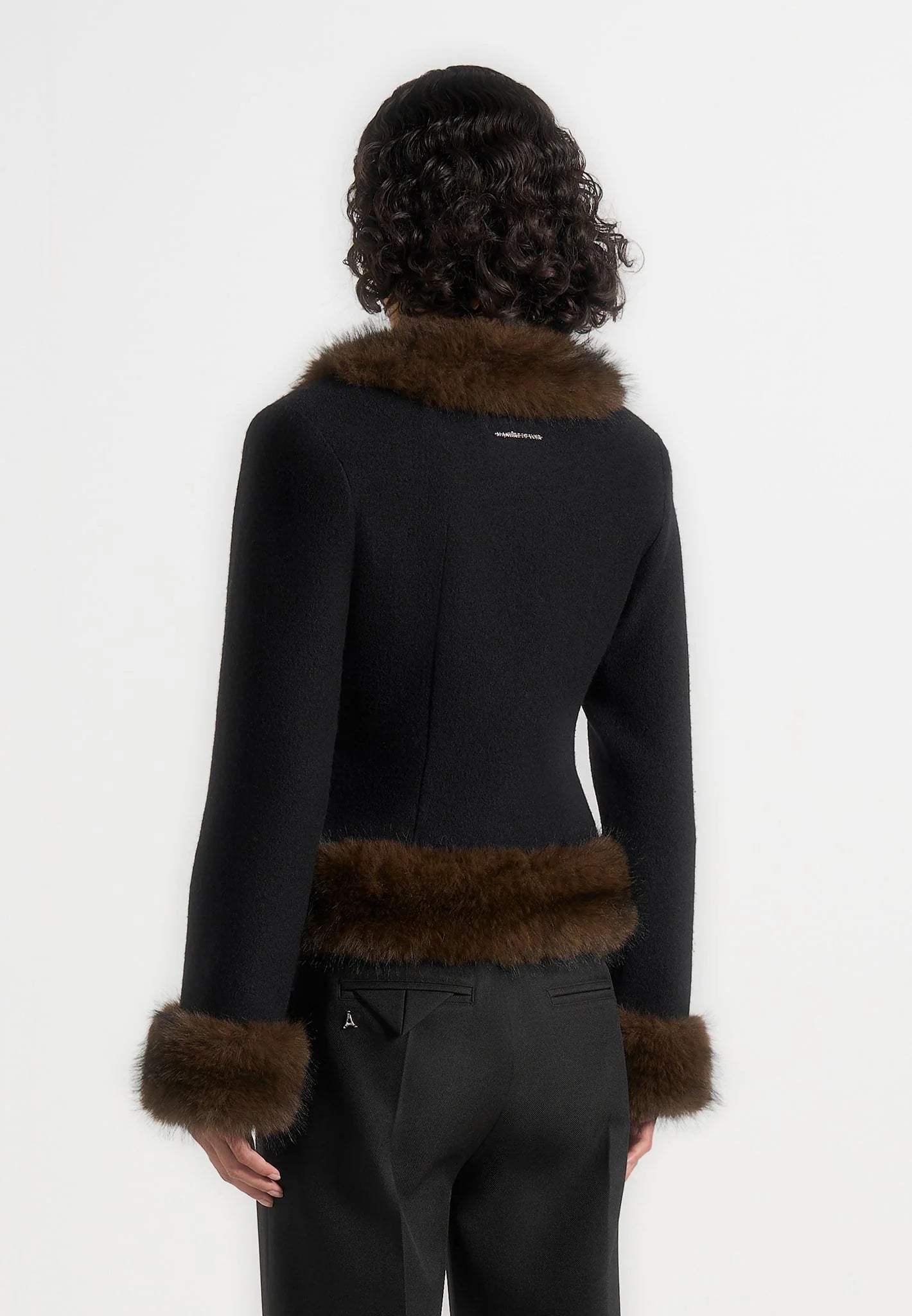 Elegant Faux Fur V-Neck Jacket