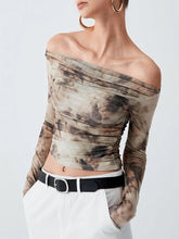 The Kinetic Muse: 3D-Print Mesh Off-Shoulder Crop Top