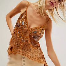 Elegance Unleashed: The Ultimate Sequin Mesh Cami