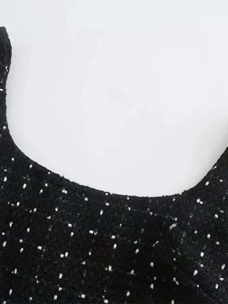 The Pearl Noir: Vintage-Inspired Hollow-Out Mini Dress