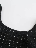 The Pearl Noir: Vintage-Inspired Hollow-Out Mini Dress