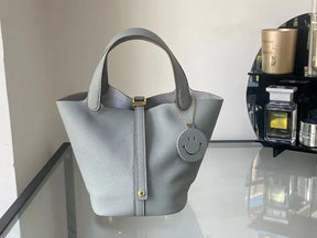 Elegance Defined: Soft Leather Bucket Handbag