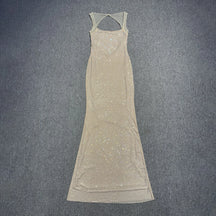 Timeless Elegance: Backless Rhinestone Gown