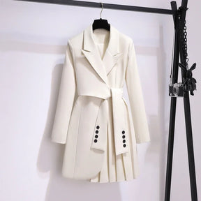 Elegant Office Lady Blazer with Belted Waist