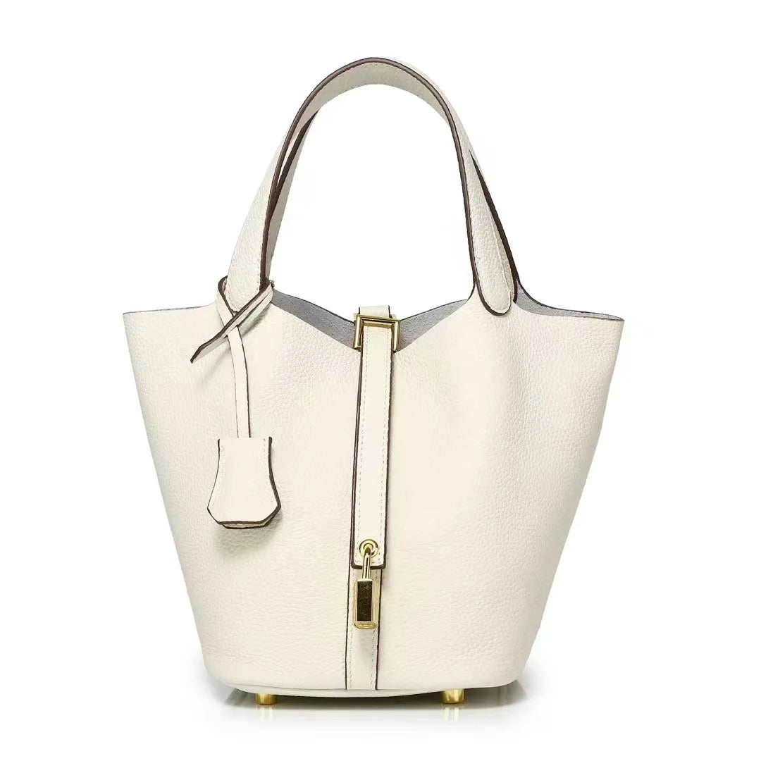 Elegance Defined: Soft Leather Bucket Handbag