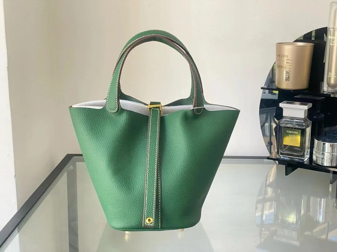 Elegance Defined: Soft Leather Bucket Handbag