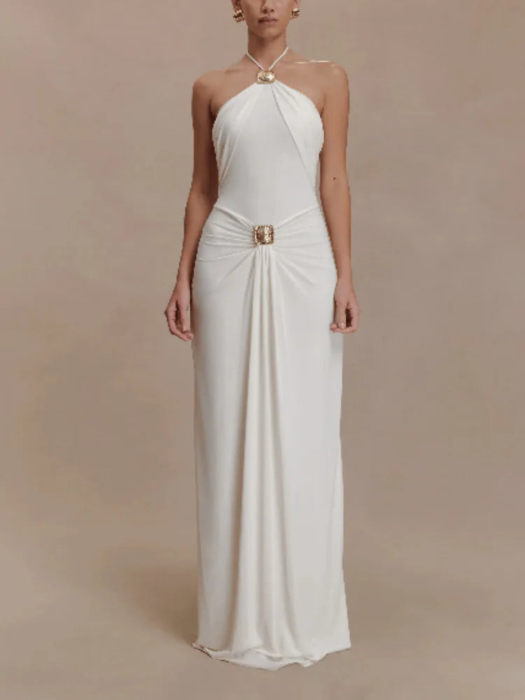 Elegance Redefined: Halter Neck Evening Dress