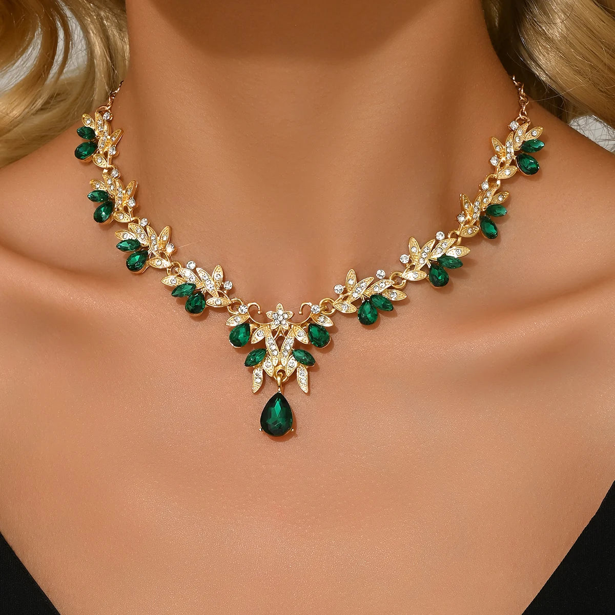 1PC Women's Fashion Geometric Water Drop Pendant Necklace Jewelry Suitable for Date, Party, Festival Gift-2168