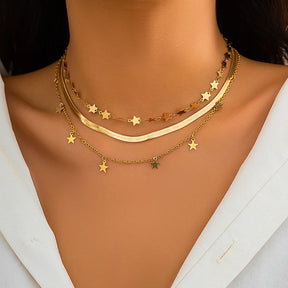 Elegant Boho Multi-Layer Heart Necklace Set