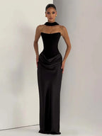 Townlike Patchwork Slim Bodycon Maxi Long Dress Women 2026 Spring Summer Dress Ribbon Evening Nightclub Sexy Party Dresses