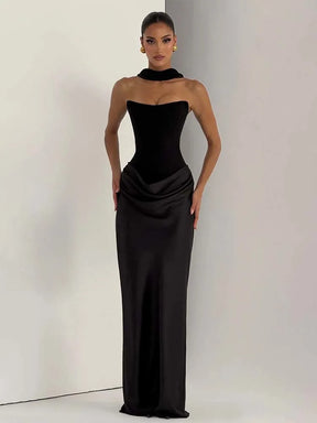 Townlike Patchwork Slim Bodycon Maxi Long Dress Women 2026 Spring Summer Dress Ribbon Evening Nightclub Sexy Party Dresses