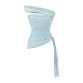 The Ethereal Edge: Asymmetrical Mesh Bell-Sleeve Top