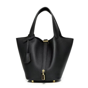 Elegance Defined: Soft Leather Bucket Handbag