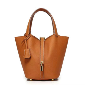 New Leather Luxury Handbag, High-end Soft Leather Bucket Bag, Cowhide Portable Gift Bag, Commuting Versatile Women's Bag