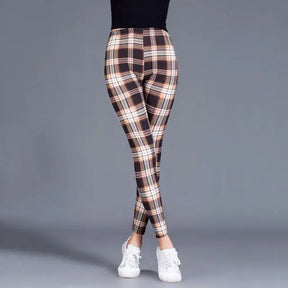 Chic High-Waist Plaid Tights for Effortless Style