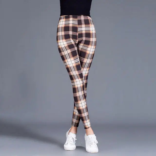 Chic High-Waist Plaid Tights for Effortless Style