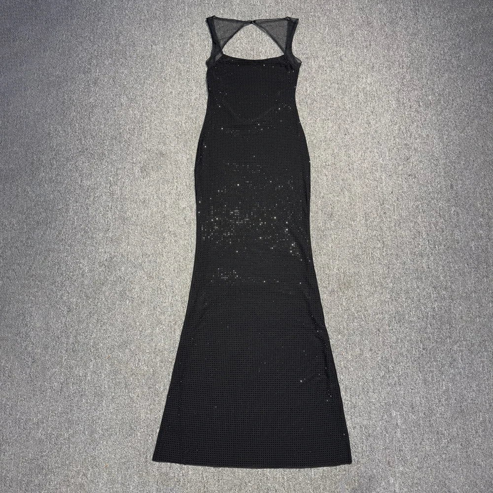 Timeless Elegance: Backless Rhinestone Gown