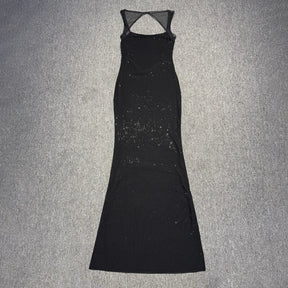 Timeless Elegance: Backless Rhinestone Gown