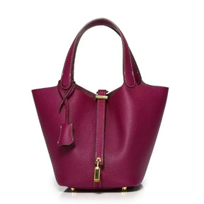 New Leather Luxury Handbag, High-end Soft Leather Bucket Bag, Cowhide Portable Gift Bag, Commuting Versatile Women's Bag