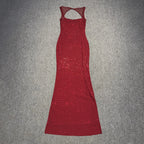 Timeless Elegance: Backless Rhinestone Gown
