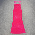 Timeless Elegance: Backless Rhinestone Gown
