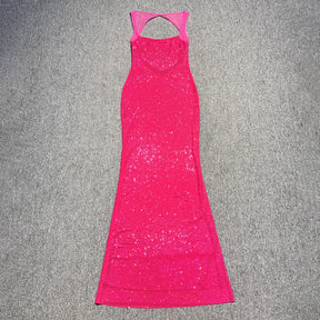 Timeless Elegance: Backless Rhinestone Gown