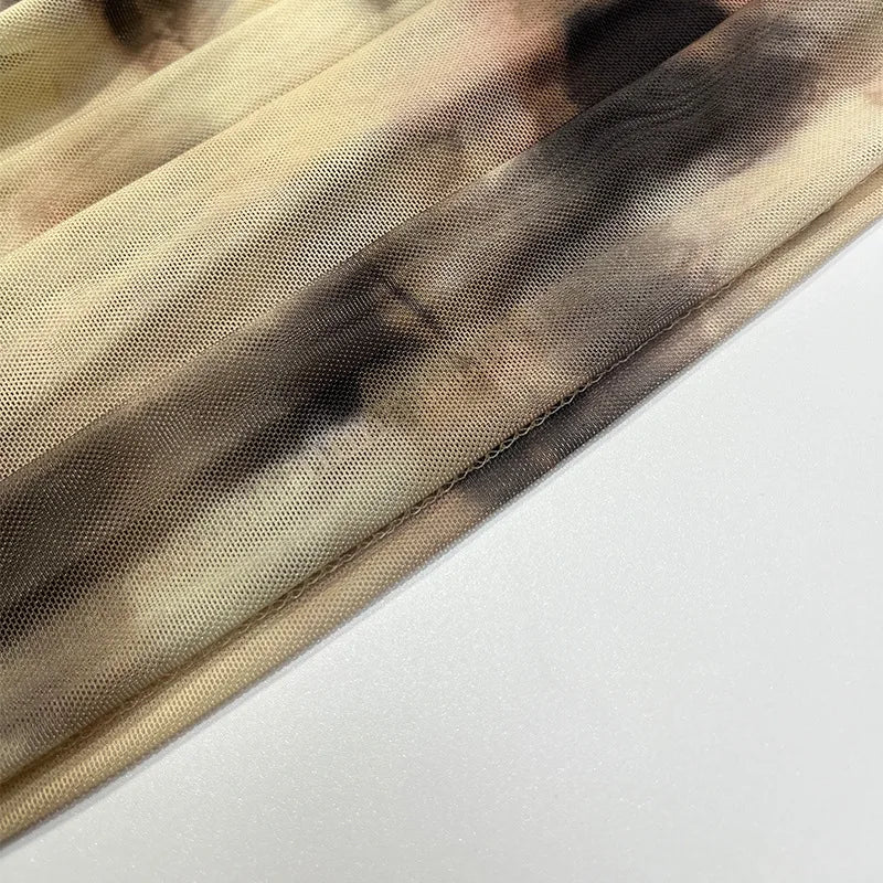 The Kinetic Muse: 3D-Print Mesh Off-Shoulder Crop Top