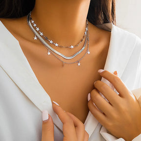 Elegant Boho Multi-Layer Heart Necklace Set