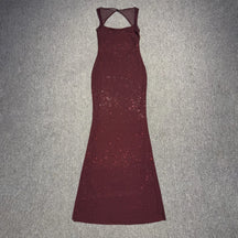 Timeless Elegance: Backless Rhinestone Gown