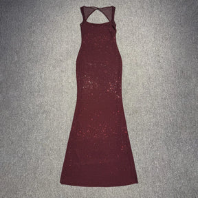 Timeless Elegance: Backless Rhinestone Gown