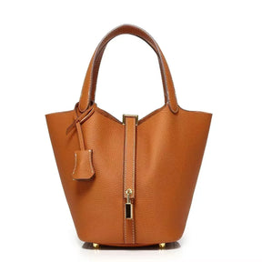 Elegance Defined: Soft Leather Bucket Handbag