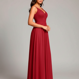 Dark Purple Glamorous Evening Dress with High Slit
