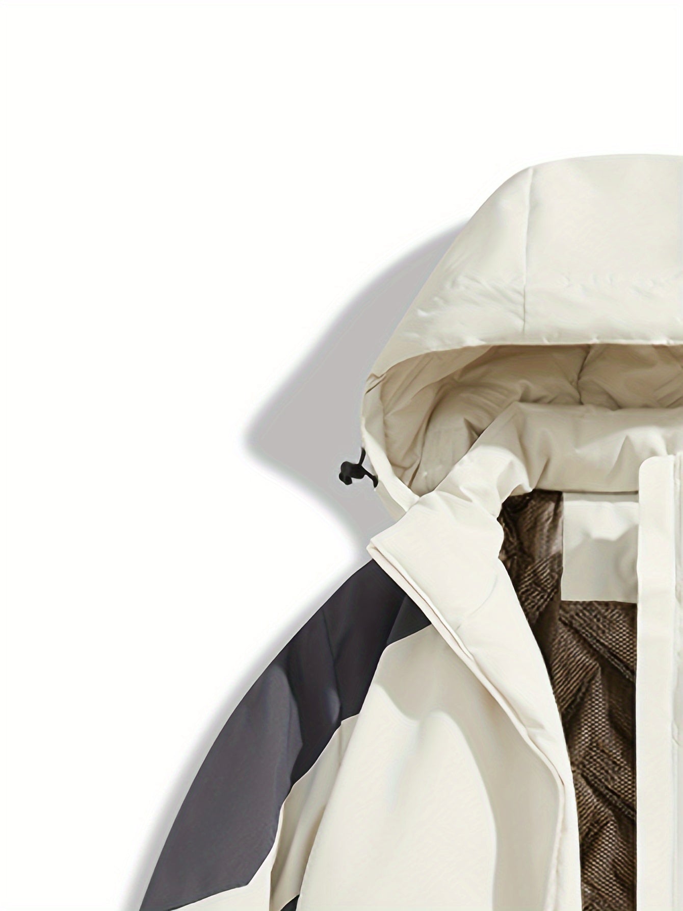 Jaqueta de Esqui Feminina à Prova de Vento e Isolada - Casaco de Inverno com Capuz, Bloco de Cores Branco/Preto, Mangas Longas com Bolsos Zíperados para Ski Alpino/Freestyle & Snowboard - Lavável em Máquina, Equipamento para Clima Frio, Estética Moderna, Material de Alta Performance, Para Entusiastas do Ar Livre