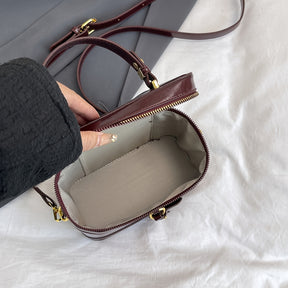 Mala de ombro feminina com alça removível - Bolsa de mão com fecho de correr, bolsa de maquilhagem com fecho de correr dourado e alça removível - Caixa de armazenamento de cosméticos portátil para, feita de material sintético durável, para batons e ferramentas de beleza, com design de pega resistente.