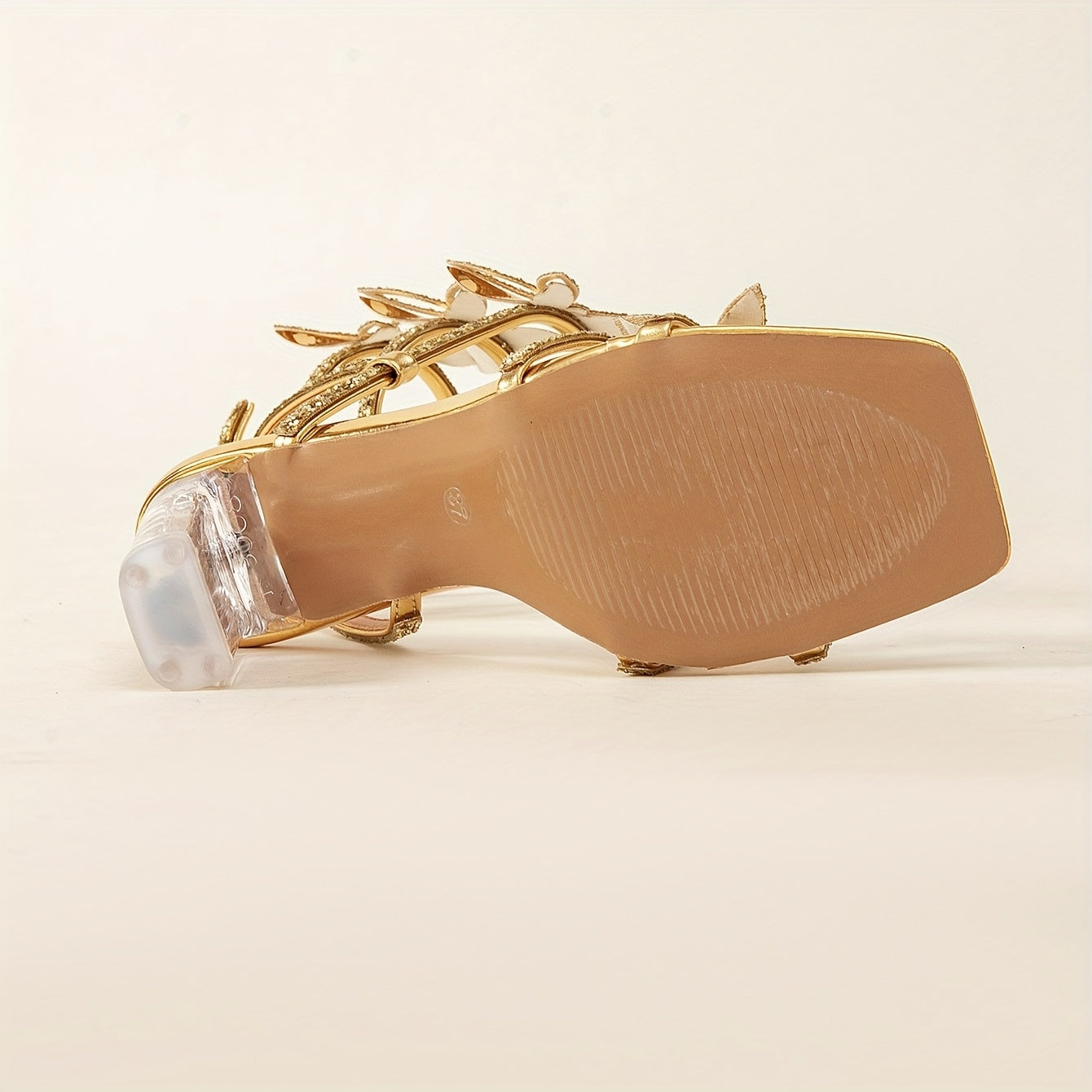 Sandálias de Salto Alto de Cristal Femininas com Design Envolto em Strass e Decorações de Borboletas, Dedos Abertos, com Elegantes Saltos Brilhantes de 9CM, Adequadas para Casamentos, Festas e Outras Ocasiões.