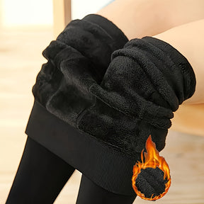 1 Par de Meias-Calças Térmicas Grossas para Mulheres - Calças de Inverno Resistentes com Aquecimento para as Pernas, Cobertura Completa e Camada Base para Frio Extremo - Leggings Elegantes Pretas (Lavagem à Mão/Limpeza a Seco) - Ideal para Atividades ao Ar Livre